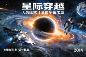 科幻电影《星际穿越》海报 - 人类拯救计划的宇宙之旅